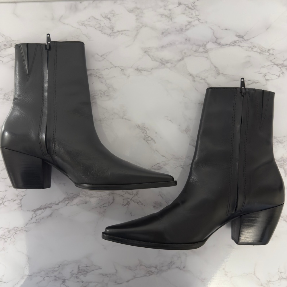 Matisse Caty Leather Booties Size 8 Black Leather Pointed Toe Ankle Boots - Picture 12 of 15